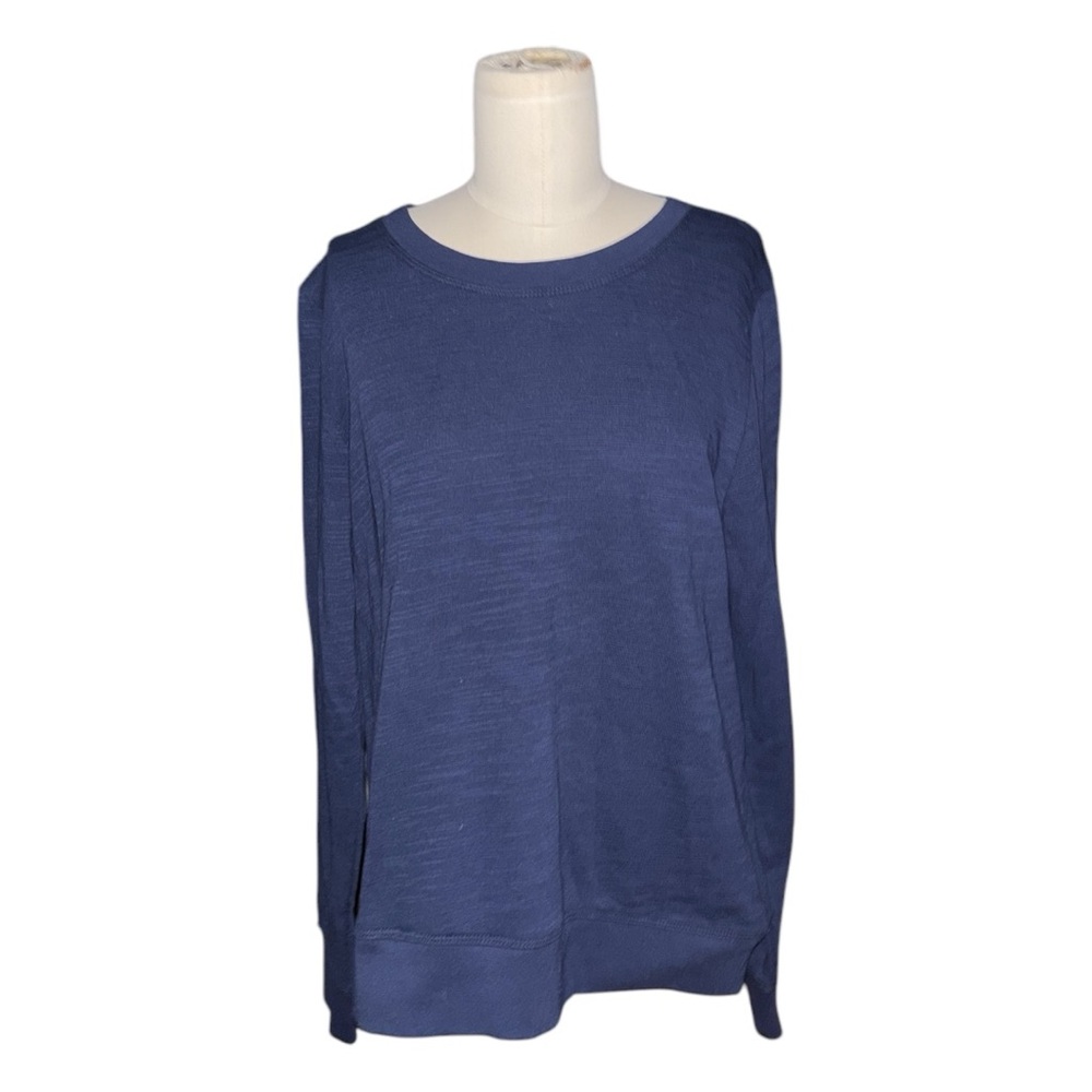 J. Crew Navy Blue Cotton Terry Crewneck Sweatshirt